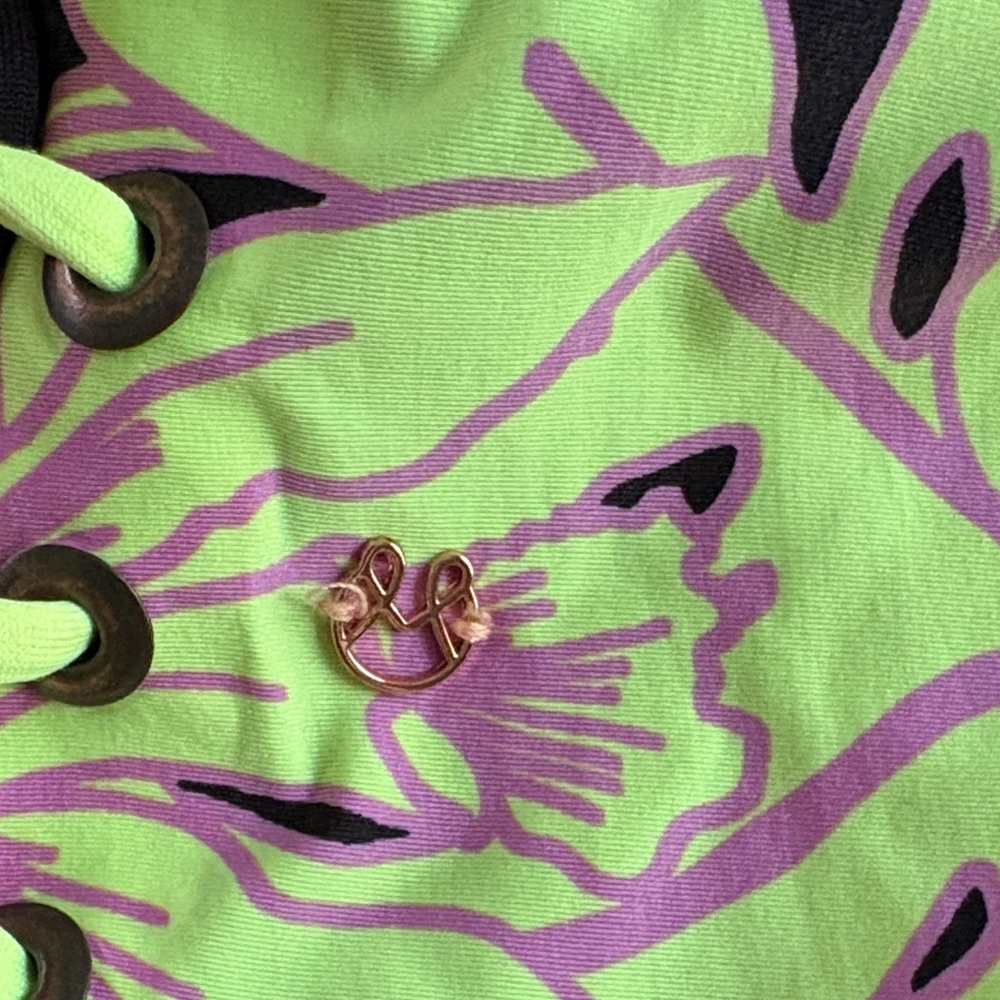 Maaji Black and Green One Piece Swimsuit with Adjustable Ties - Picture 3 of 12